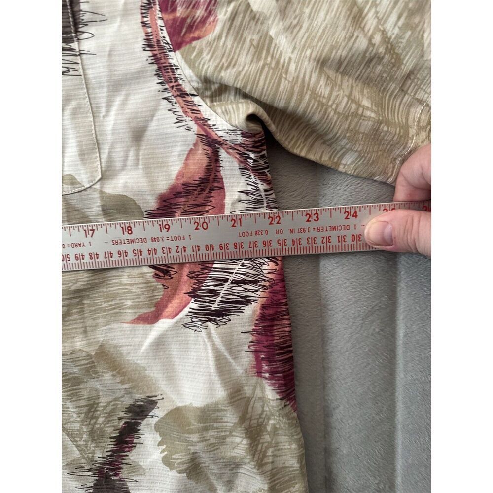 Tommy Bahama Men's M Beige Silk Hawaiian Floral Button-Up Shirt Short Sleeve - Picture 5 of 6
